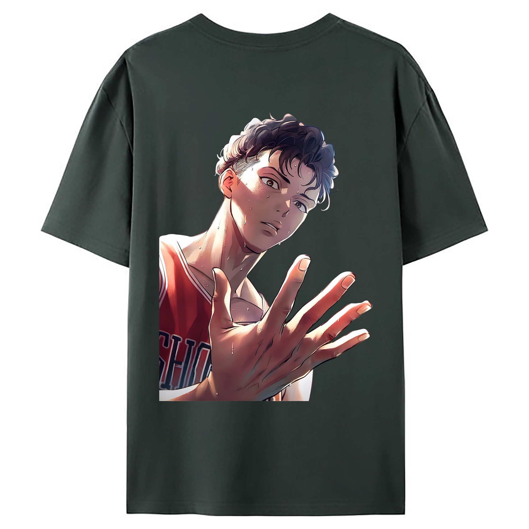 （画像用） SLAM DUNK／スラムダンク 綿100％ メンズ半袖Tシャツ（バックプリント） 通気性